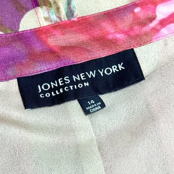 Jones New York Silk Chiffon Pink Floral Skirt 35"W Flowy Fairy Romantic Feminine - Picture 8 of 12